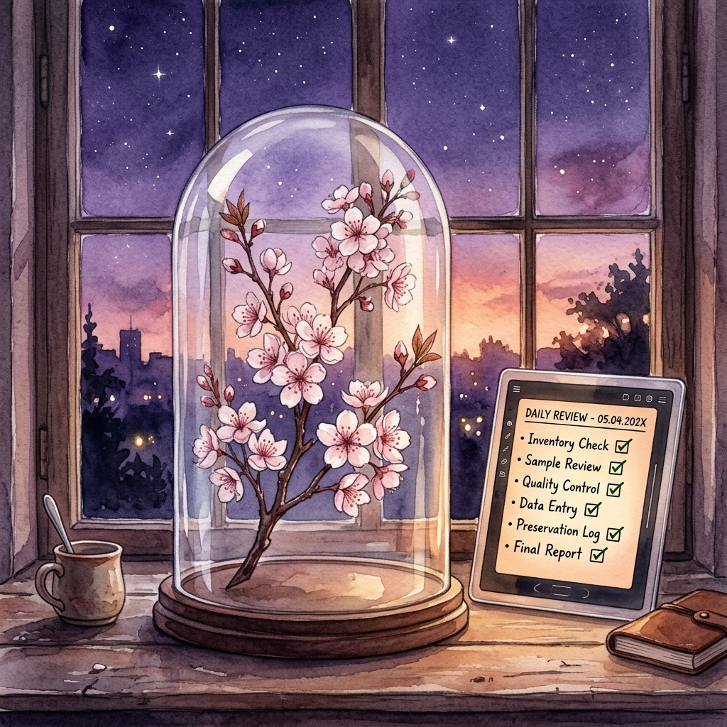 ガラスドーム内の未来桜