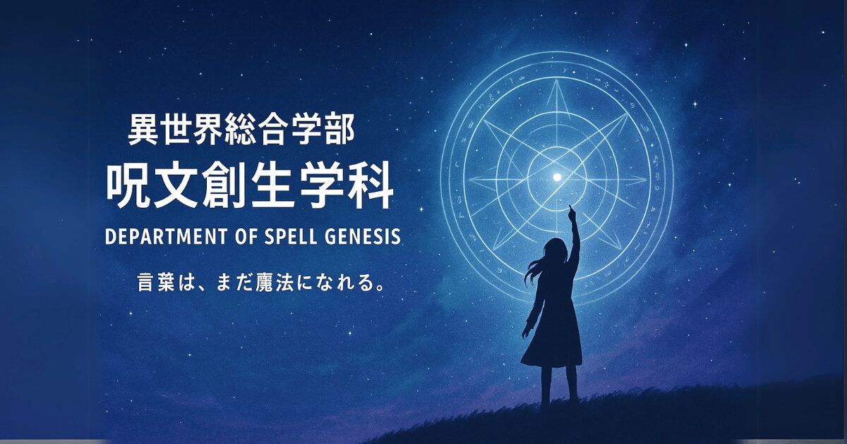 呪文創生学科 | 異世界総合学部