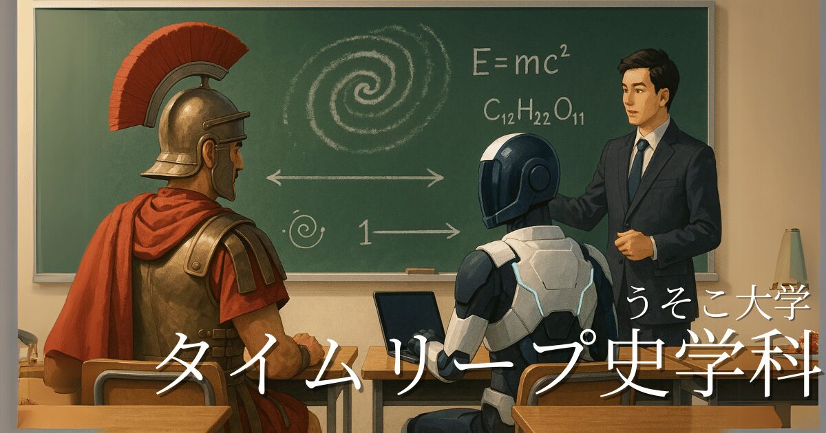 古代兵士と未来のロボットが同じ教室で学ぶタイムリープ史学部