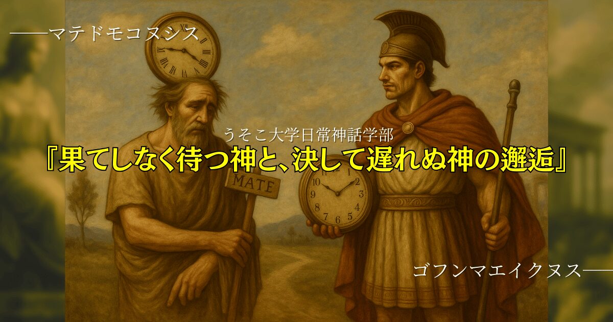 果てしなく待つ神と、決して遅れぬ神の邂逅｜日常神話学部