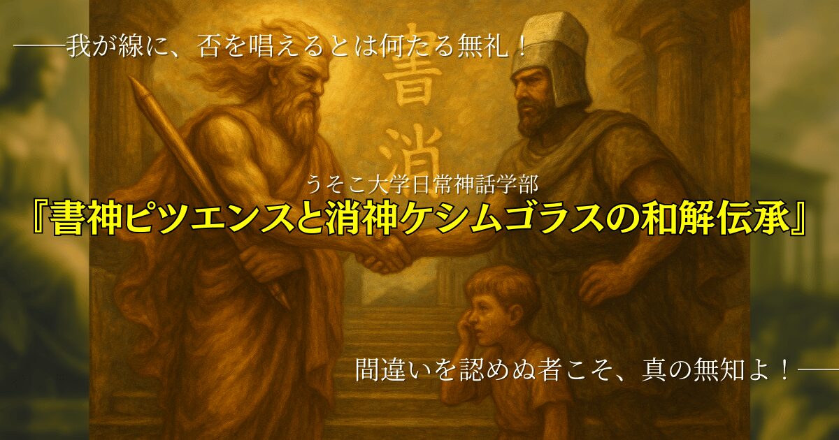 書神ピツエンスと消神ケシムゴラスの和解伝承｜日常神話学部